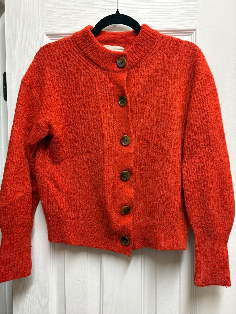 Everlane Burnt Orange Alpaca Wool Button Cardigan